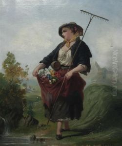Gathering Flowers by Edward John Cobbett