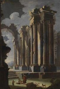 A Pair Of Architectural Capricci With Figures