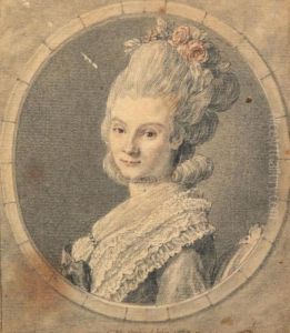 Portrait De Femme En Buste De Profil La Tete Tournee Vers Le Spectateur by Charles-Nicolas I Cochin