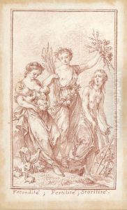 Allegorical Figures Of Fecundity, Fertility And Sterility by Charles-Nicolas I Cochin