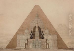 The Comparative Height Of The Great Pyramid At Giza With St Peter's Basilica, Rome, St Paul's Cathedral, London, And Salisbury Cathedral, With The Sphinx And The Acropolis, Athens, Beyond The Comparative Height Of The Great Pyramid At Giza With St Peter's Basilica, Rome, St Paul's Cathedral, London, And Salisbury Cathedral, With The Sphinx And The Acropolis, Athens, Beyond