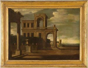 Veduta Con Capriccio Architettonico Veduta Con Capriccio Architettonico
