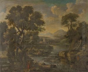 San Girolamo In Meditazione Entro Un Vasto Paesaggio Fluviale by Codazzi Viviano & Gargiulo Domenico