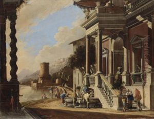 Veduta Costiera Con Ingresso Di Palazzo by Codazzi Viviano & Gargiulo Domenico
