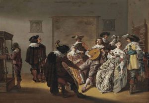Elegant Company Making Music In An Interior
