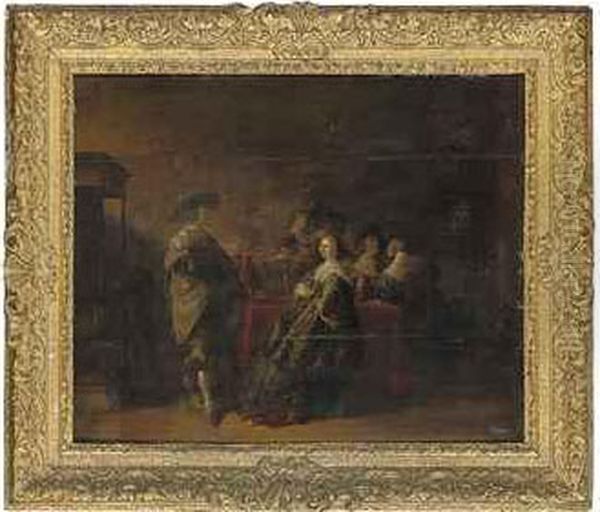 Elegant Company At A Table In An Interior - view 1