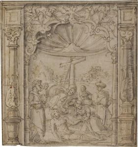 The Lamentation At The Foot Of The Cross by Pieter Coecke Van Aelst