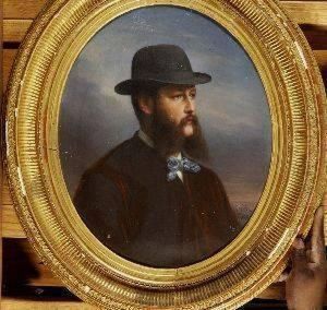 Louis Eugene Coedes . Portrait Of A Man In A Derby, Signed And Dated 1869 Lower Right by Louis Eugene Coedes