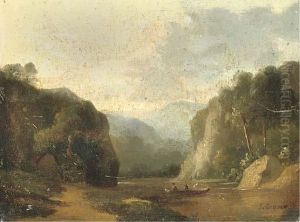 Figures In A Boat by Jean-Baptiste Coene