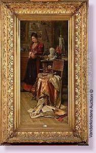 Jeune Fille Dans Le Cabinet De L'amateur