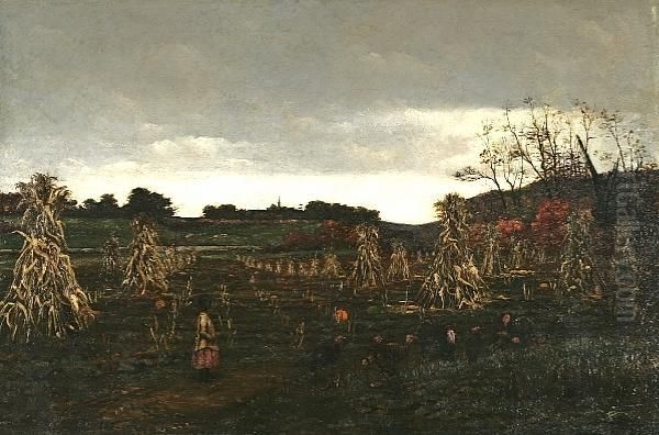 Girl And Wild Turkeys In A Pumpkin Patch - view 1