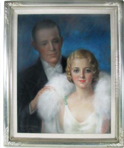 Portrait Of An Art Deco Man And Woman In Evening Dress