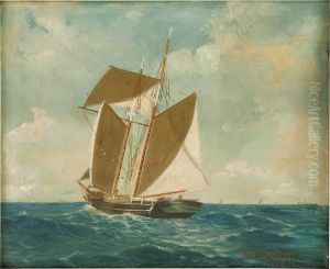 Sailboat At Sea by William Henry Coffin