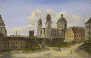 Munchen - Blick Auf Die Theatinerkirche by Joseph Cogels