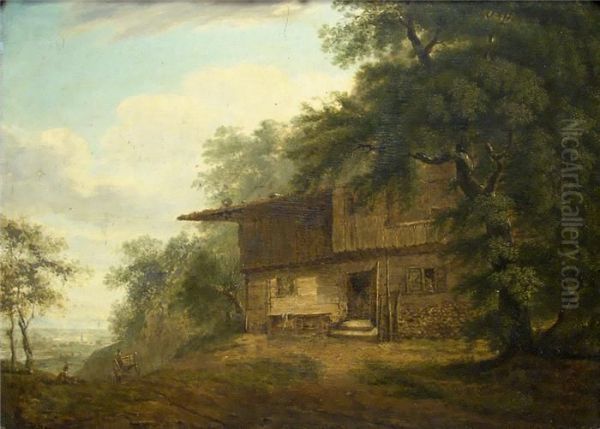 Hutte Am Waldrandmit Blick Auf Dorf In Talsohle - view 1