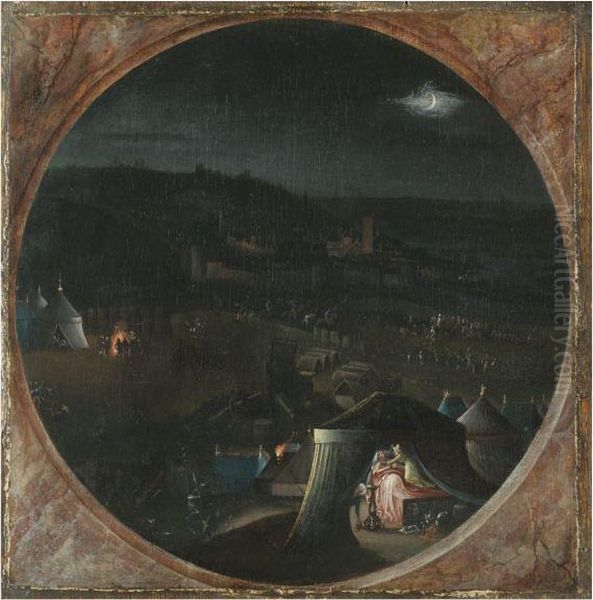 The Assyrian Camp At Night, With Judith Beheading Holofernes In Histent - view 1