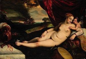 Venus Et L'amour Entoures D'attributs Militaires by Gillis Coignet