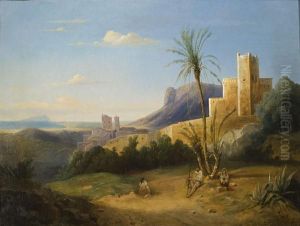 Paesaggio Di Terracina Con Sfondo Del Circeo by Jules Louis Phillipe Coignet