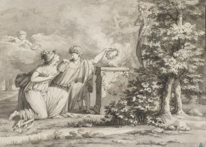 Ceremonie D'offrandes Devant Un Autel, Un Couple Agenouille by Jacques Joseph Coiny