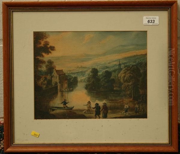 View Of Figures Beside A River - view 1