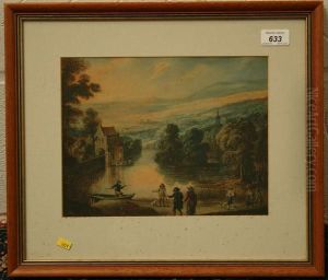 View Of Figures Beside A River View Of Figures Beside A River