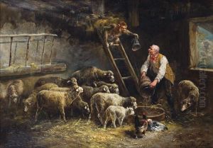 Plagende Aap In De Schapenstal by Jan David Col