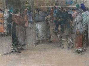 Litigio In Strada, (1914) by Domenico Colao