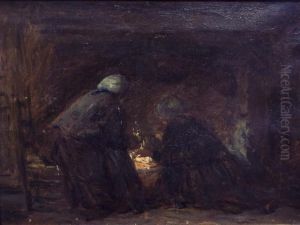 Paysannes Devant L Atre by Alphonse Colas
