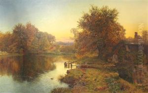 Watermill At Sunset