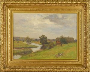 English Landscape - River Hill House by Joseph Foxcroft Cole