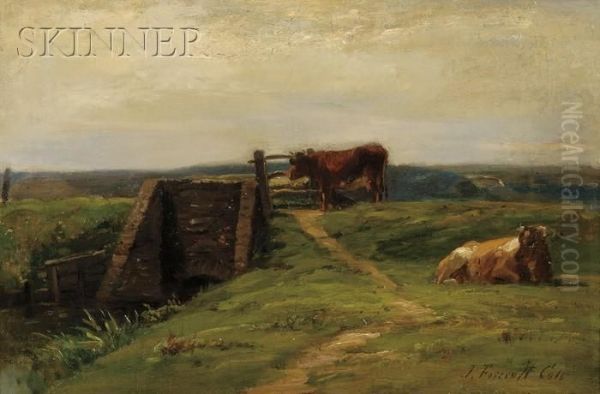 Cows By The Pasture Gate - view 1