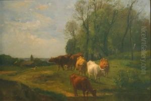 Cows In Pasture by Joseph Foxcroft Cole