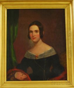 Portrait Of A Young Woman Wearing Jewelry by Joseph Greenleaf Cole