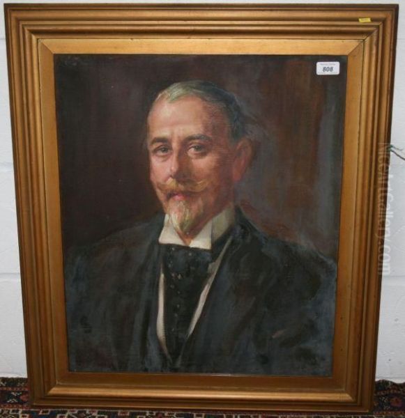 Portrait Of A Distinguished Gentleman Wearing Wing Collar And Spotted Cravat - view 1