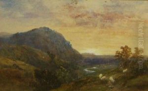 Sunset From Nature Near Poole (see Old Label Verso) by Rex Vicat Cole