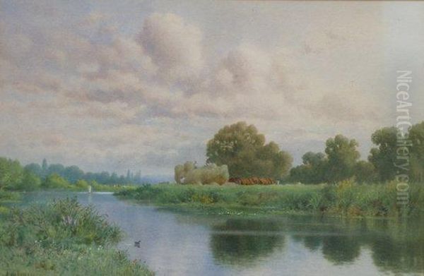 Haymaking By A River - view 1