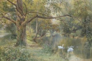 View On The Thames
With Figures In A Rowing Boat by Frederick G Coleridge