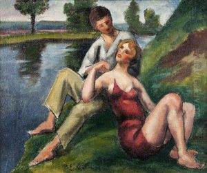 Au Bord De L'etang. by Paul Emile Colin