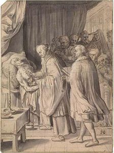 The Last Sacrament Administered To A Man On His Deathbed by Hans Ii Collaert