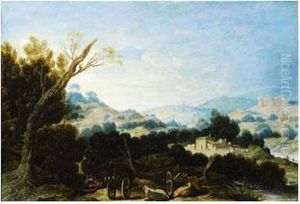 Paisaje Con Pastores Descansando by Francisco Collantes