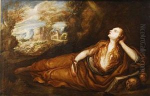 La Magdalena Penitente En Un Paisaje by Francisco Collantes