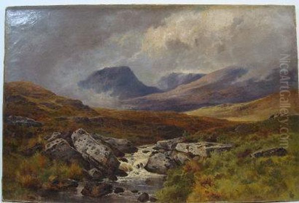 Scottish Highland Scene With A Stream - view 1
