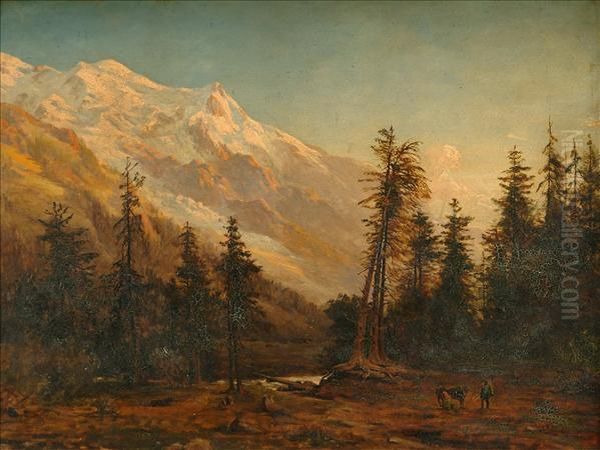 Manner Of Sir Robert Porrett Collier Sunset, Chamonix - view 1