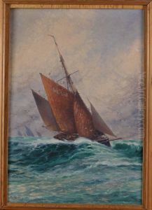 Segelbat I Stormande Hav by Alfred Collin