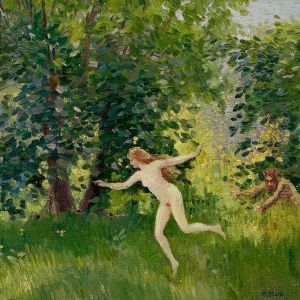 Nymph And Faun by Louis-Joseph-Raphael Collin