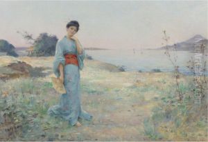 The Blue Kimono by Louis-Joseph-Raphael Collin