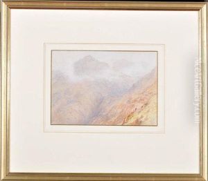 Two Figures Ascending A Summit In The Lake District