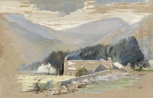 View Across A Plain Towards Snow-capped Mountains by William Gersham Collingwood