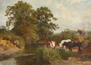 "kuhe Am Flussufer" by Charles Collins