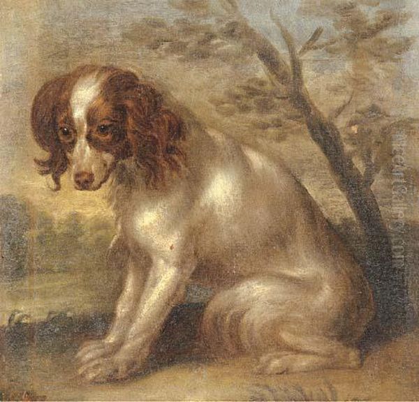 A King Charles Spaniel In A Landscape - view 1
